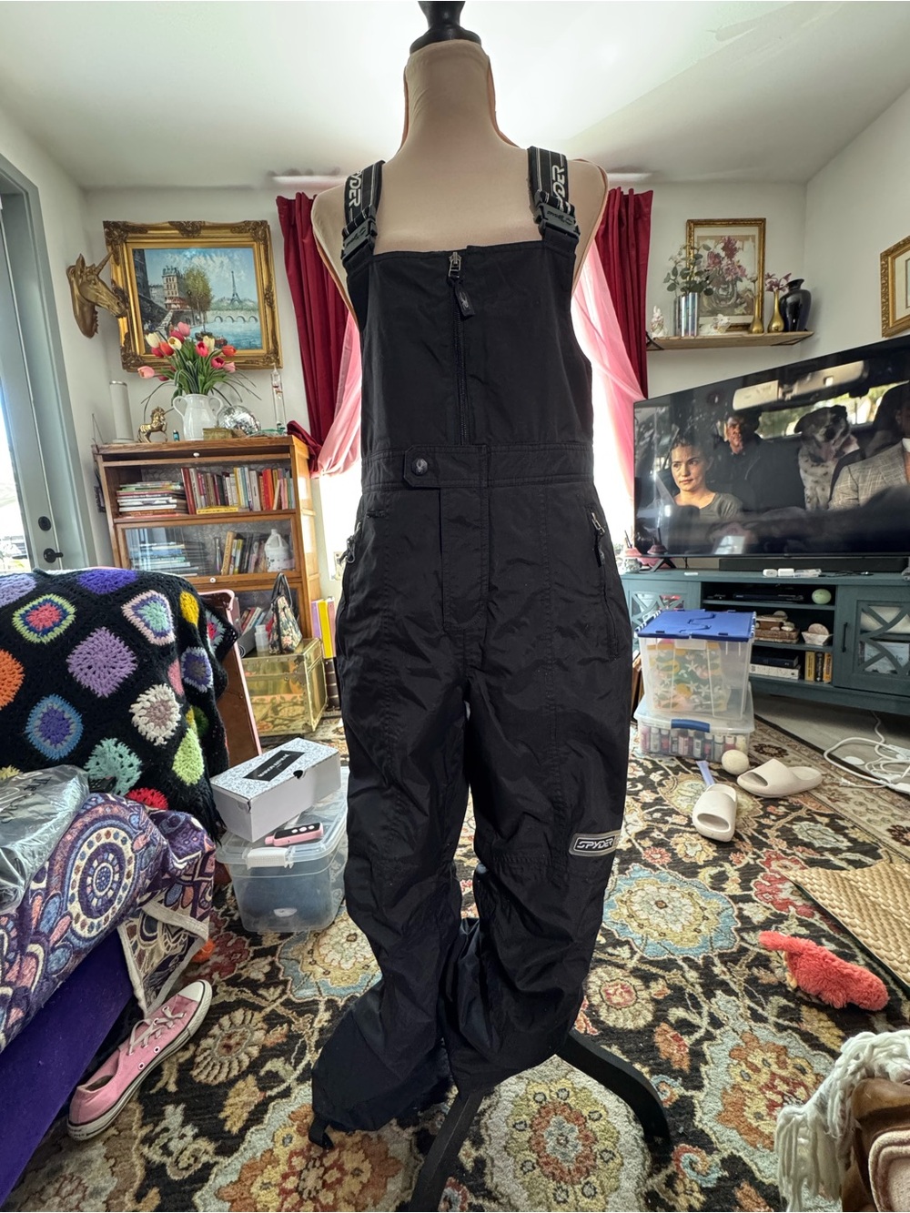 Spyder Black Thinsulate Insulated Ski Bib Overalls Size 48